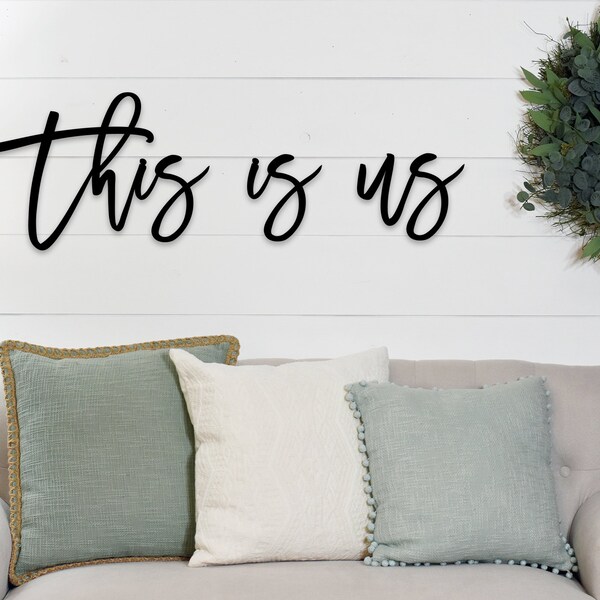 This is us, wood words, wood word cut out, laser cut, wedding gift, wooden wall art, home decor, wall decor, gift, realtor gift ideas, signs