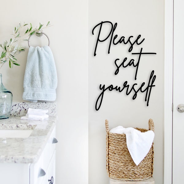 Bathroom Wall Words Etsy
