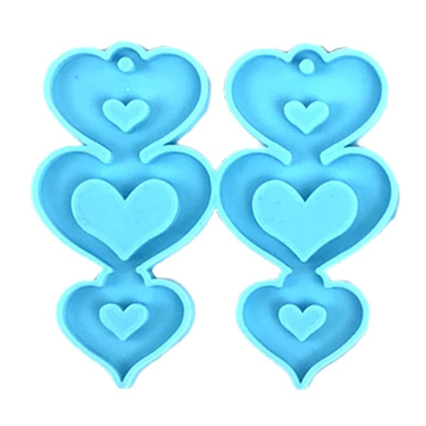 Cute Dangle Heart Earrings Mold, Resin Jewelry Mold, Silicone Mold Handmade Resin Making Craft Ideas