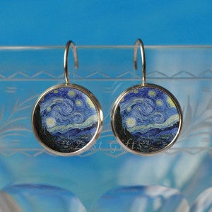 Van Gogh Earrings - Starry Night Jewelry for Women - Unique Art Painting Gifts for Her