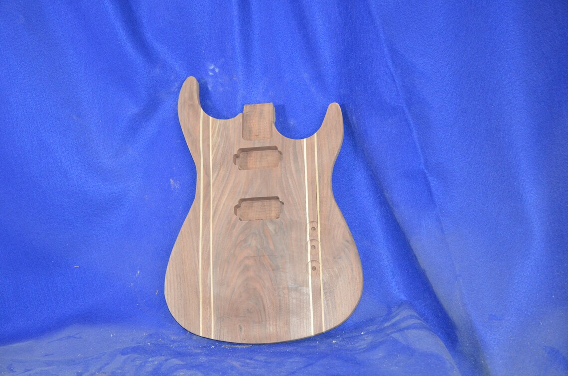 Custom Guitar Body Made With Highly Figured Walnut and Ash Etsy