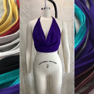 Lamb Suede Halter ** repurposed leather **