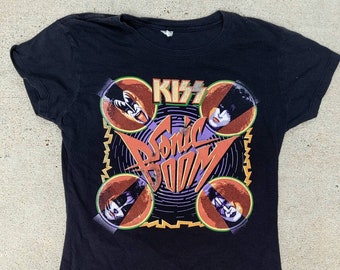 Vintage Kuss Sonic Boom T-Shirt, Grafik Band T-Shirt, Grafik Band T-Shirt, Polyblend