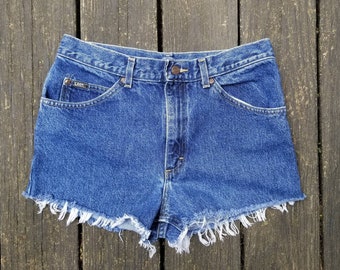 Vintage Lee Jeans Cuttoff Shorts, Waist 32&quot;, High Waist Jean Shorts