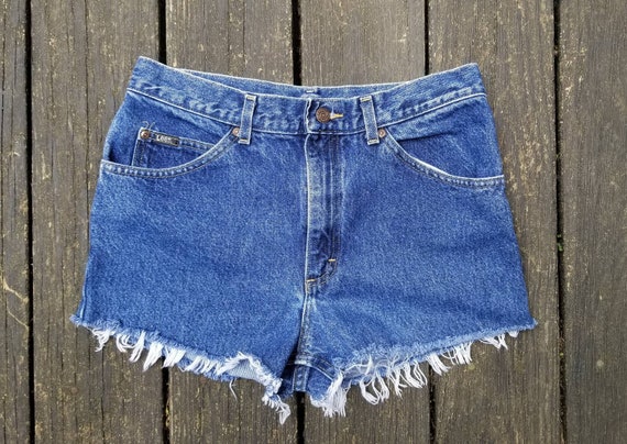 Vintage Lee Jeans Cuttoff Shorts, Waist 32", High… - image 1