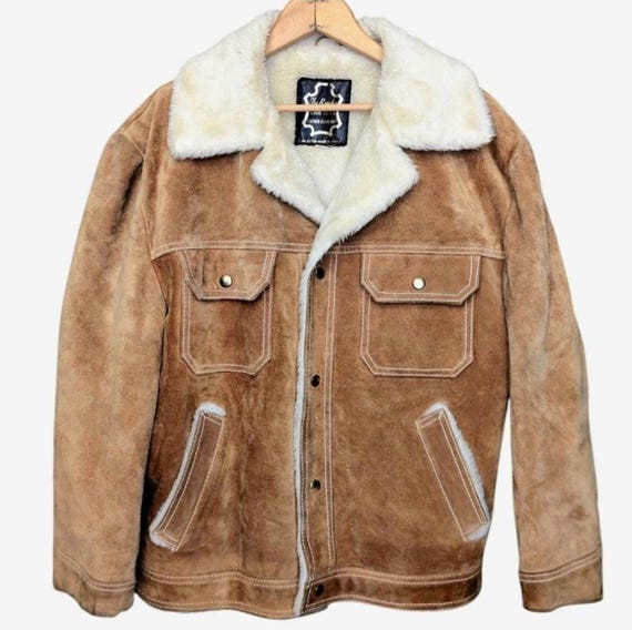 Vintage 70's The Rancher Original Suede Sherpa Li… - image 6