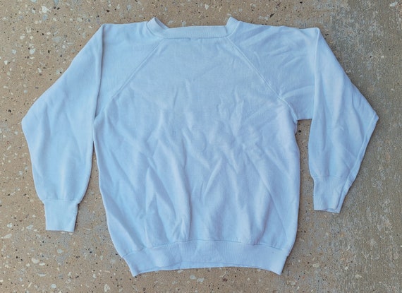 Vintage Poly Blend Graphic Sweatshirt, Raglan Sty… - image 2