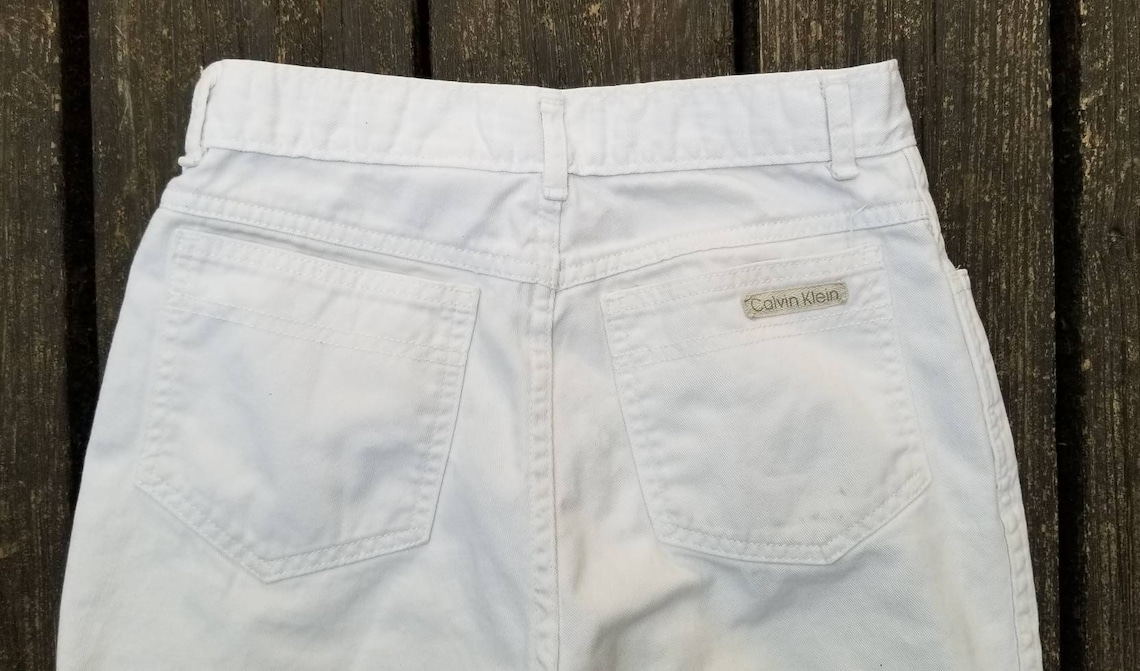 1980's Calvin Klein White Jeans High Waisted Jeans Size | Etsy