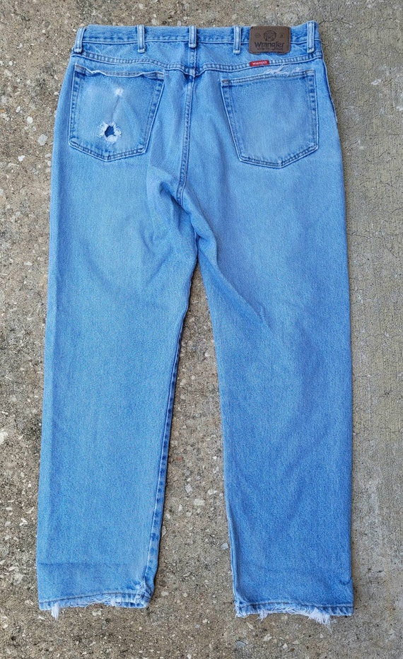 1980's Vintage Wrangler Jeans, Distressed Denim, … - image 3