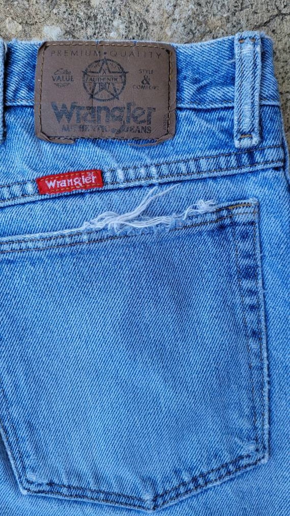 1980's Vintage Wrangler Jeans, Distressed Denim, … - image 6