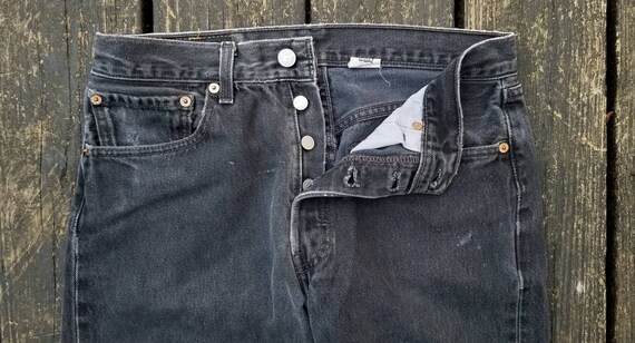 Vintage Selvedge 501 Levi's, Black 501 Levi's, Siz