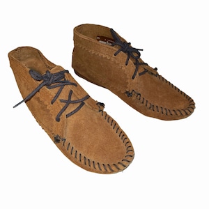 Minnetonka Boots Ankle Booties Moccasin 273 Brown Suede Lace Up Shoes Women&#39;s 5
