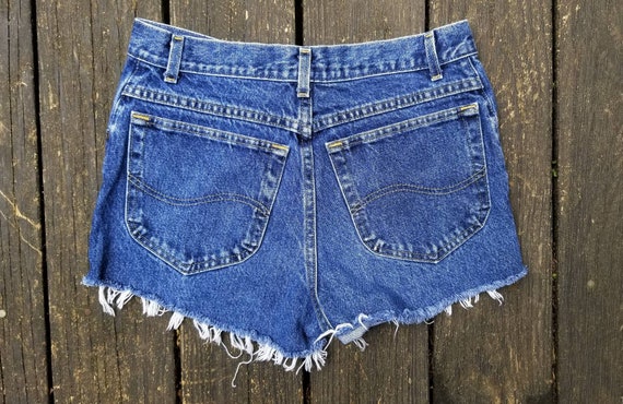 Vintage Lee Jeans Cuttoff Shorts, Waist 32", High… - image 2