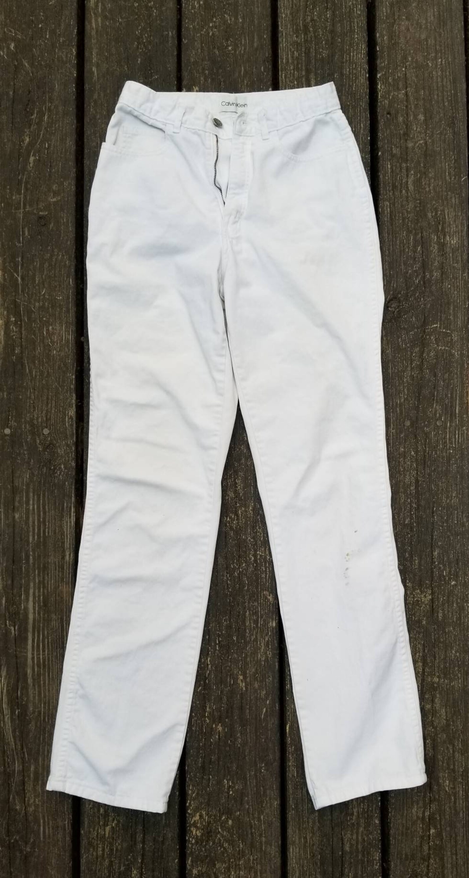 1980's Calvin Klein White Jeans High Waisted Jeans Size | Etsy