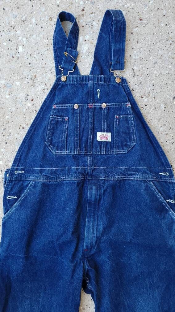 Vintage Round House Overalls Dark Wash Overalls Size 42 Etsy