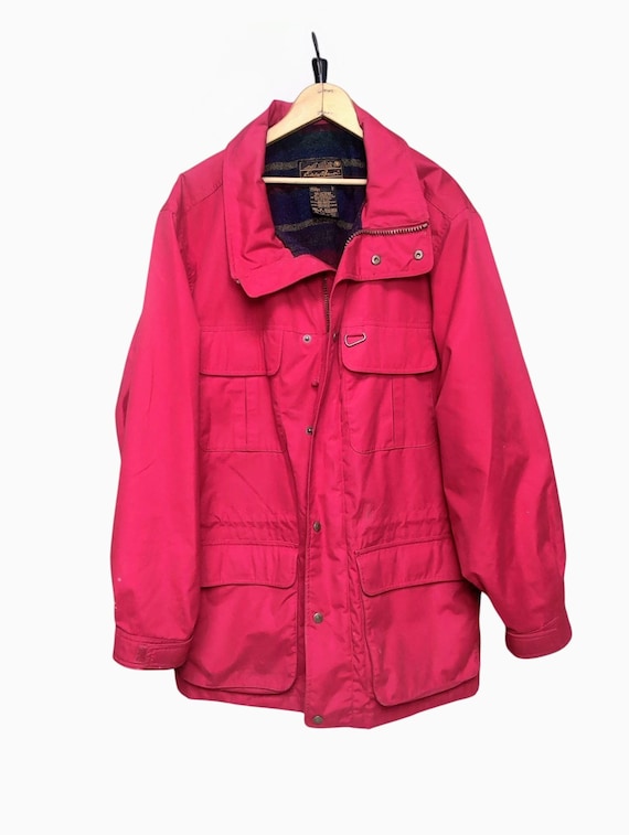 Vintage 90's Eddie Bauer Red Wool Lined Mountain Parka Jacket