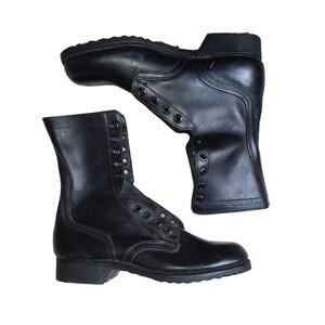 1980s SOLDINI made in itary ブーツ archive Italian Police Leather Boots, Vintage 80S, With Quick Zip