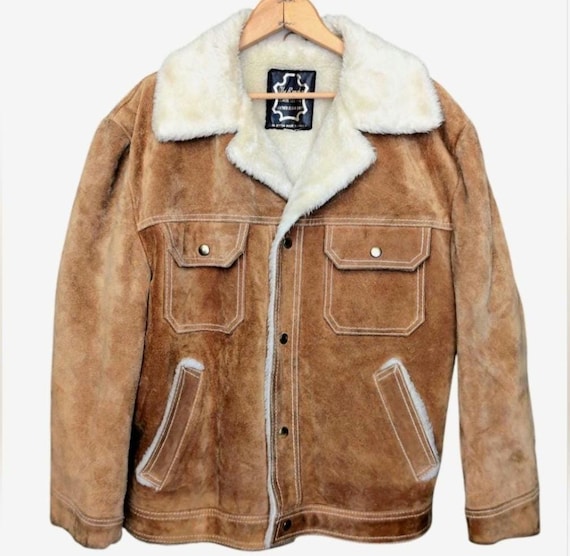 Vintage 70's The Rancher Original Suede Sherpa Li… - image 1