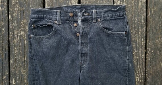 Black Levi's 501 Selvedge Denim, Size 32 Waist, Vi