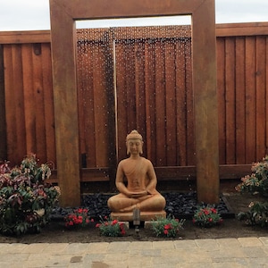Corten Metal Rain Curtain Water Feature