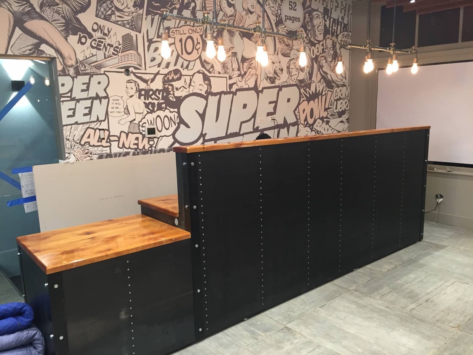 Offset Desk Industrial Style Reception Desk With Offset Countertop - Etsy