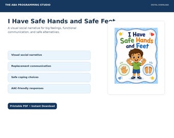 I Have Safe Hands and Safe Feet Social Story