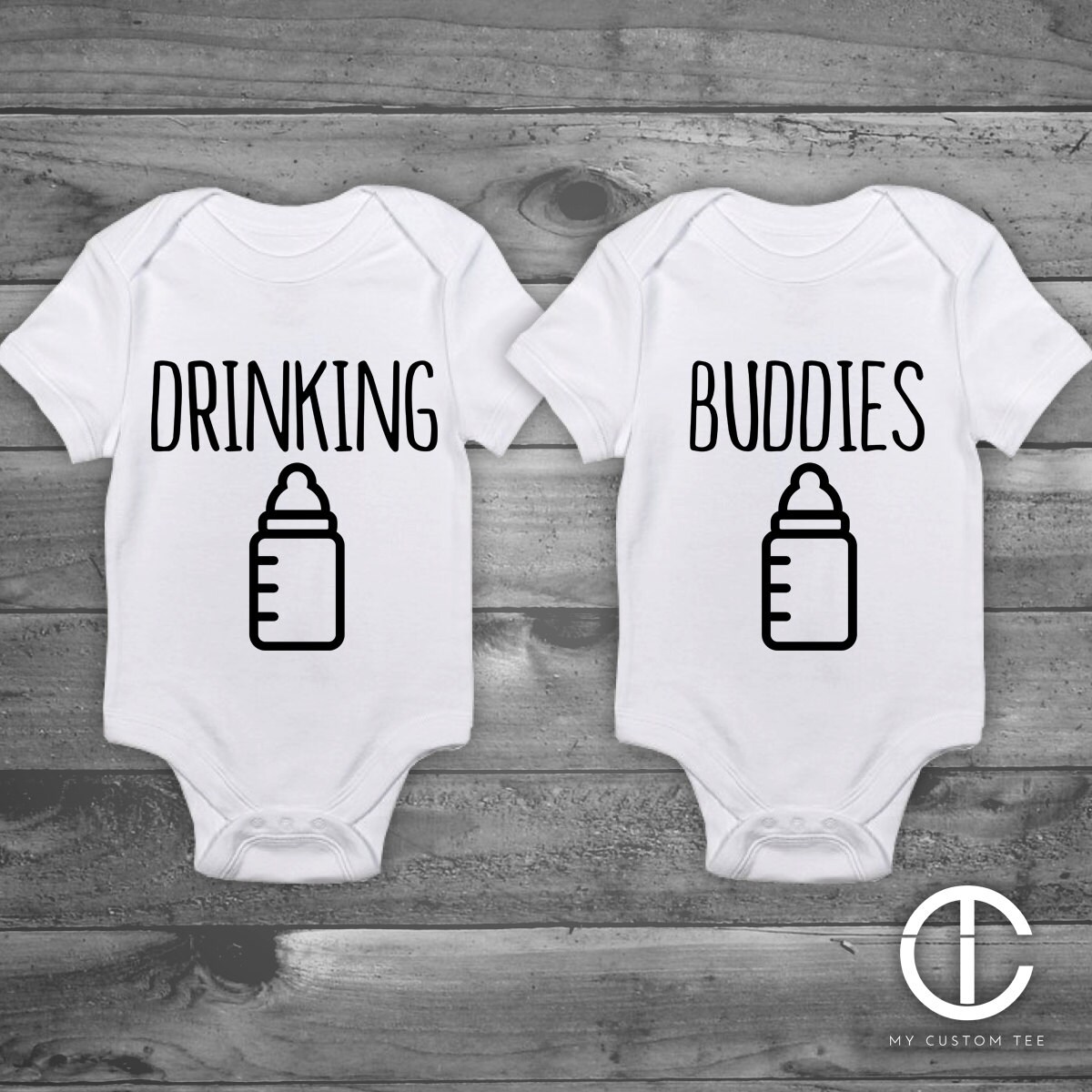 Drinking Buddies Milk Bottle Twin Twins Funny Cute Baby Boy Etsy