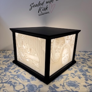 Personalized Lithophane Box, Custom Photo Keepsake, Decorative Edge Night Light