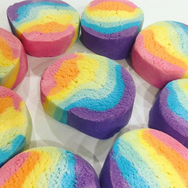 RAINBOW BATH TRUFFLES - A Bath Bomb / Solid Bubble Bath Hybrid! Fruity and Fun! 100% Vegan, Bath Melt, Bubbles, Fizzes, Moisturizes!