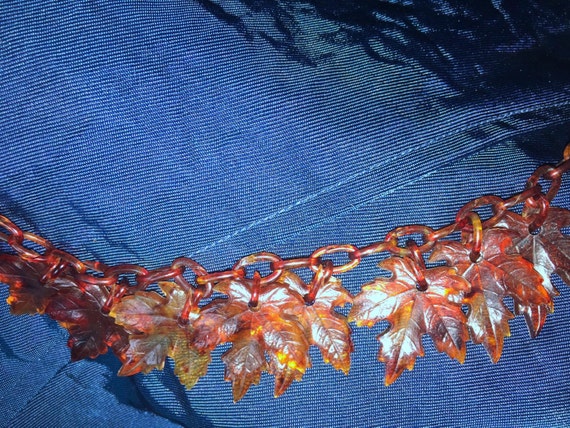1930's Celluloid Maple-leaf Necklace
