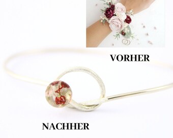 Brautstrauß Schmuck, Erinnerung Armband aus Blumen, Hochteitschmuck, Armkettchen aus Brautstrauß, Erinerungsarmband, Hochzeit Andencken