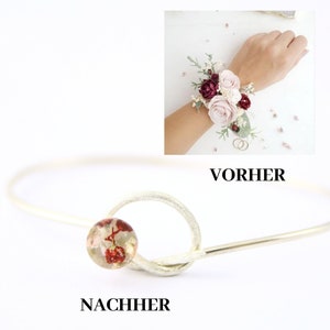 Bridal bouquet jewelry, memory bracelet made of flowers, high-temperature jewelry, bracelet of bridal bouquet, memory bracelet, wedding Andean corners