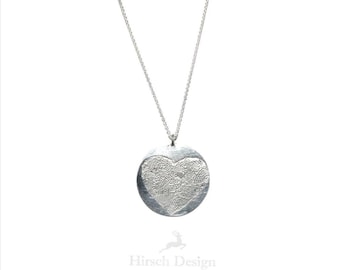 Heart necklace with two fingerprints, personalized jewelry, commemorative jewelry, chain pendant, 3D fingerprint, wedding gift