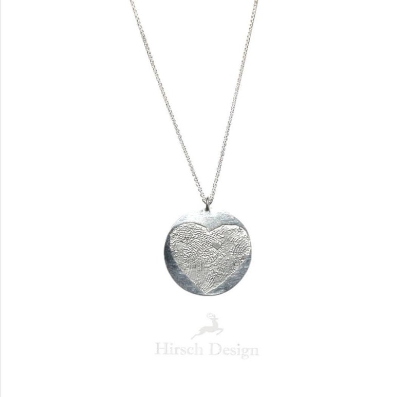 Heart necklace with two fingerprints, personalized jewelry, commemorative jewelry, chain pendant, 3D fingerprint, wedding gift image 1