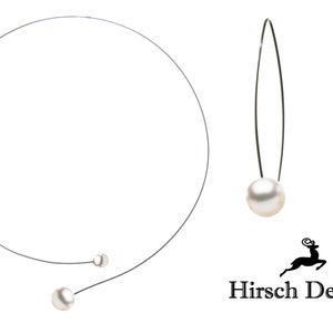 Perlenkette, Perlenhalsreifen, choker Kette, kurze Kette, Kette mit Perlen, moderne Halsschmuck, minimalistische Perlenschmuck, Edelstahl Bild 3