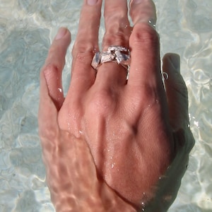 Silberring, Ring aus Silber, Statementring Ring in Steinoptik, Hochzeitschmuck, Silberschmuck, Ring mit Struktur, Moderne Schmuck Bild 6