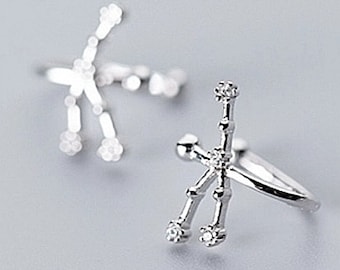 Cancer ear clip, zodiac earrings, astrological ear clip, cubic zirconia ear clip, ear cuff, minimalist ear jewelry