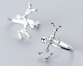 Skytten örhängen, stjärnteckenörhängen, astrologisk örhängen, kubisk zirkonia örhängen, örhängen, minimalistiska örhängen