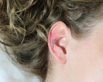 Zwillinge Ohrspange, Sternzeichen Ohrringe, Astrologische Ohrspange, Zirkonia Ohrspange, Ear cuff, minimalistische Ohrschmuck