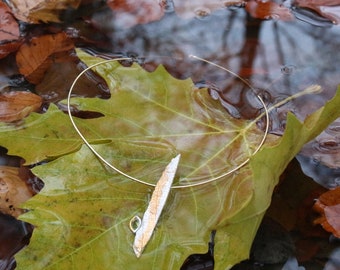 Silverhalsband, halsband i sterlingsilver, bröllopshalsband, brudsmycken, bladformat hänge, trädlövhänge, utbytbara smycken, naturliga smycken