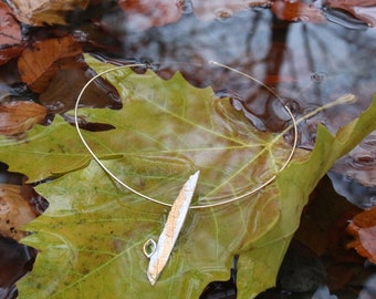 Silberkette, Kette aus Sterling Silber, Hochzeitkette, Brautschmuck, Anhänger in Blattform, Baumblattanhänger, Wechselschmuck, Naturschmuck