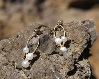 Pearl earrings, pearl earrings, silver earrings, gold earrings, jewelry with freshwater pearls, long earrings, wedding jewelry