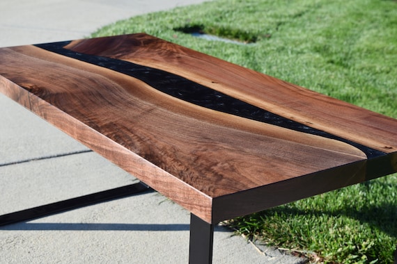 Walnut resin coffee online table