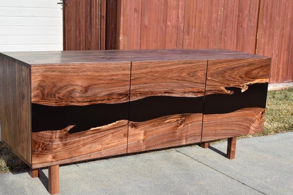 Dark outlet walnut credenza