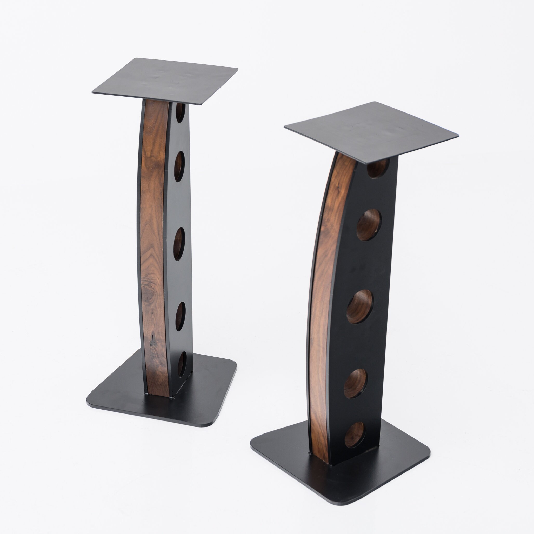 Aerosonic by Alpine Wood Co. Metal and Hardwood Speaker Stand Pair - Etsy