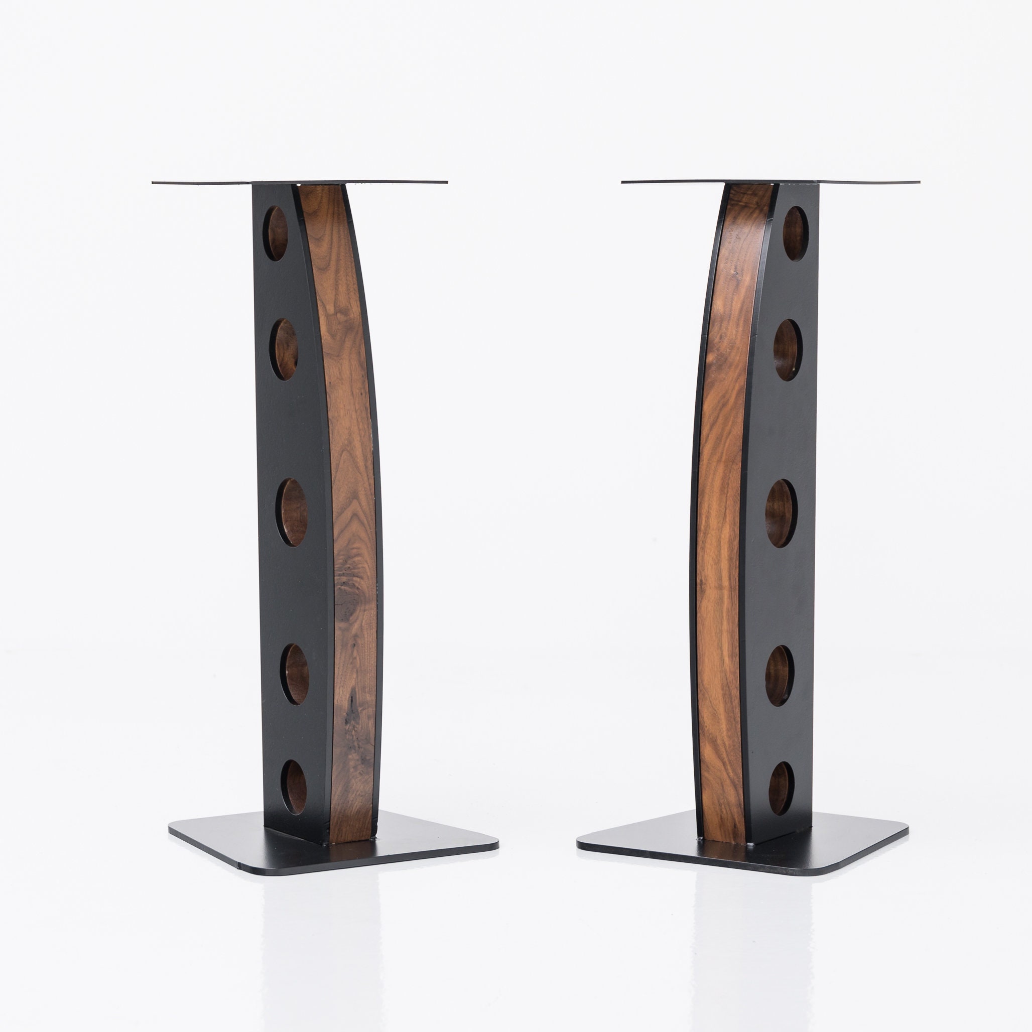 Aerosonic by Alpine Wood Co. Metal and Hardwood Speaker Stand Pair - Etsy
