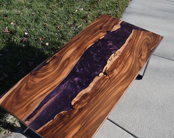 Purpleheart Resin Coffee Table - Etsy Purpleheart Resin Coffee Table - Etsy