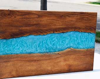 Walnut Resin River Wall Art