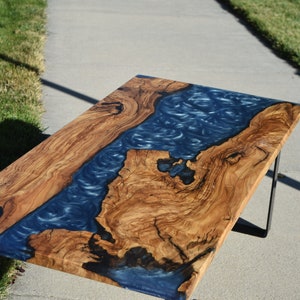 Italian Olive Wood Resin River Coffee Table image 4