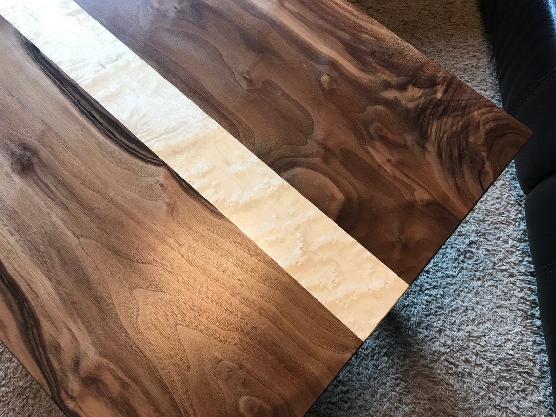 Black Walnut and Birdseye Maple Hardwood Coffee Table With Etsy